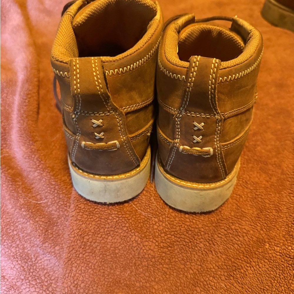 Twisted X Brown Lace Up Boots Youth 4.5 fits like Women’s 7 Wedge sole Moc toe - Picture 9 of 11